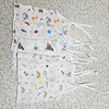 Newborn baby rope type jabla set in white muslin with multi printed designs – pack of 4 by Sri Thulir Tex