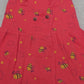Muslin Front Open Jabla Frock – Coral Bee Print, Button Style | New Born & 6 Months | Sri Thulir Tex