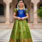 Royal Blue and Green Silk Pattu Pavadai for Baby Girl – Traditional Kids Dress by Sri Thulir Tex
