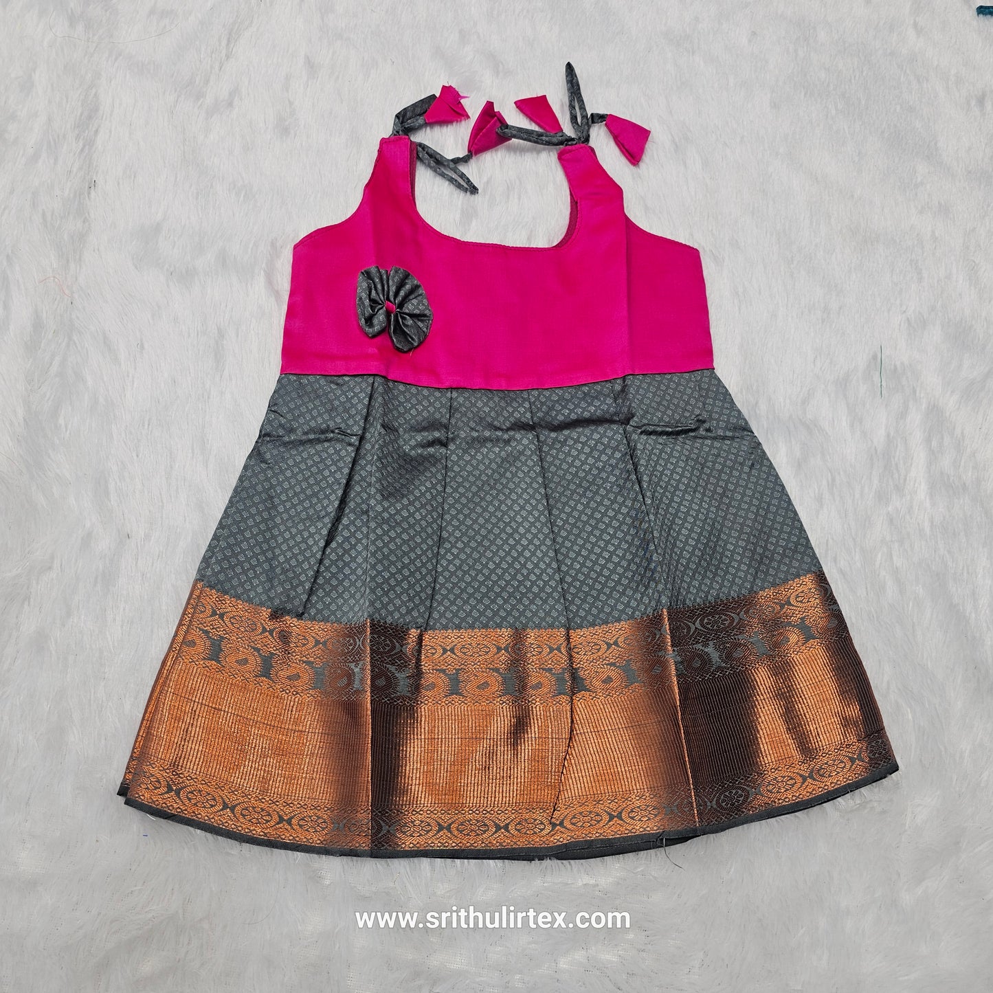 (Price: 300) 7 Month To 12 Month Baby Frock | Rope Type Design | Sri Thulir Tex (Batch-4)