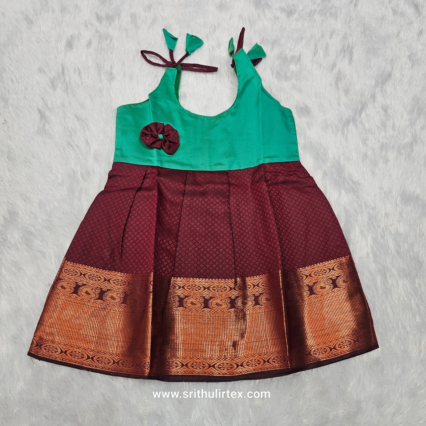 (Price: 300) 7 Month To 12 Month Baby Frock | Rope Type Design | Sri Thulir Tex (Batch-1)