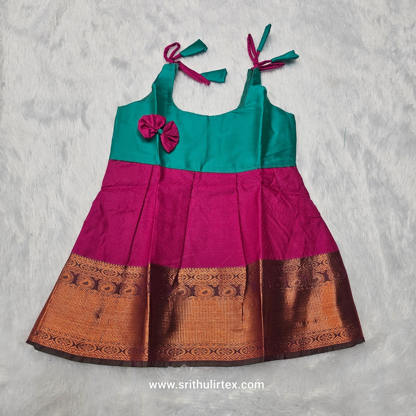 (Price: 300) 7 Month To 12 Month Baby Frock | Rope Type Design | Sri Thulir Tex (Batch-4)