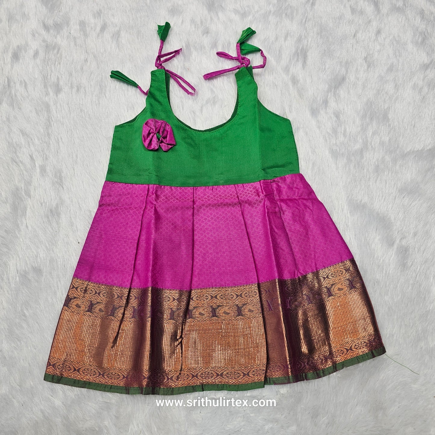 (Price: 300) 7 Month To 12 Month Baby Frock | Rope Type Design | Sri Thulir Tex (Batch-1)