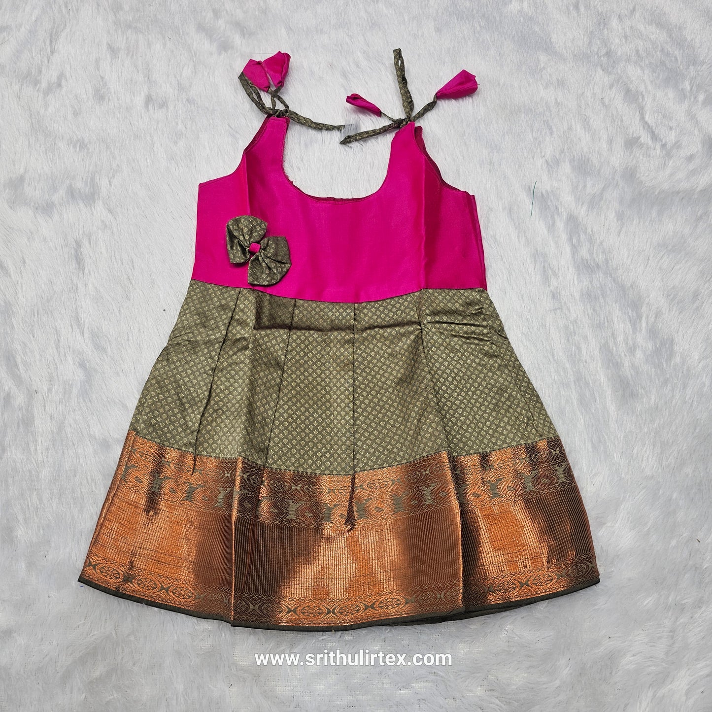 (Price: 300) 7 Month To 12 Month Baby Frock | Rope Type Design | Sri Thulir Tex (Batch-4)