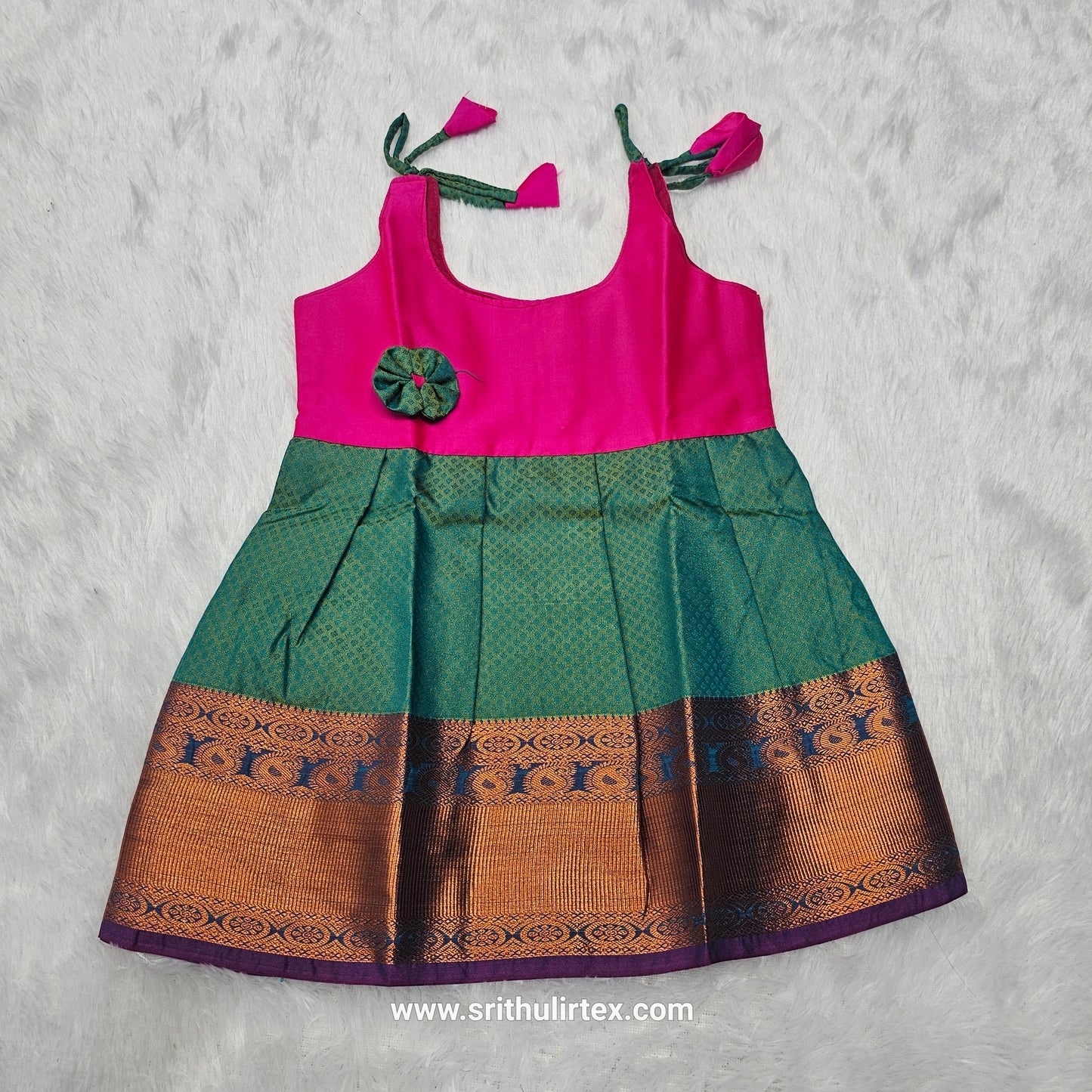 (Price: 300) 7 Month To 12 Month Baby Frock | Rope Type Design | Sri Thulir Tex (Batch-1)