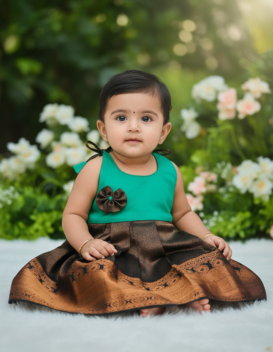 Premium Pure Pattu Frocks | 7 Month To 12 Month Baby's | (Price: 350) | (Batch 3)