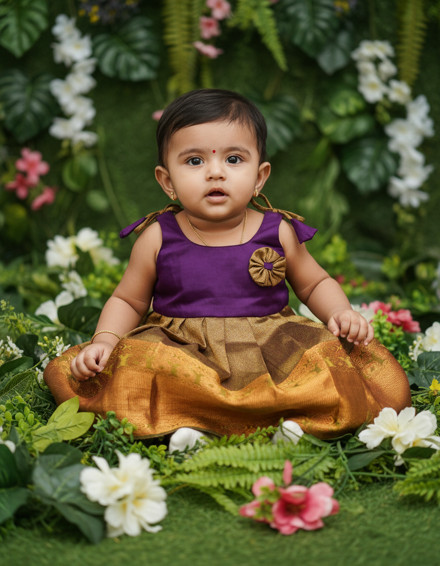 Premium Pure Pattu Frocks | 7 Month To 12 Month Baby's | (Price: 350) | (Batch 2)