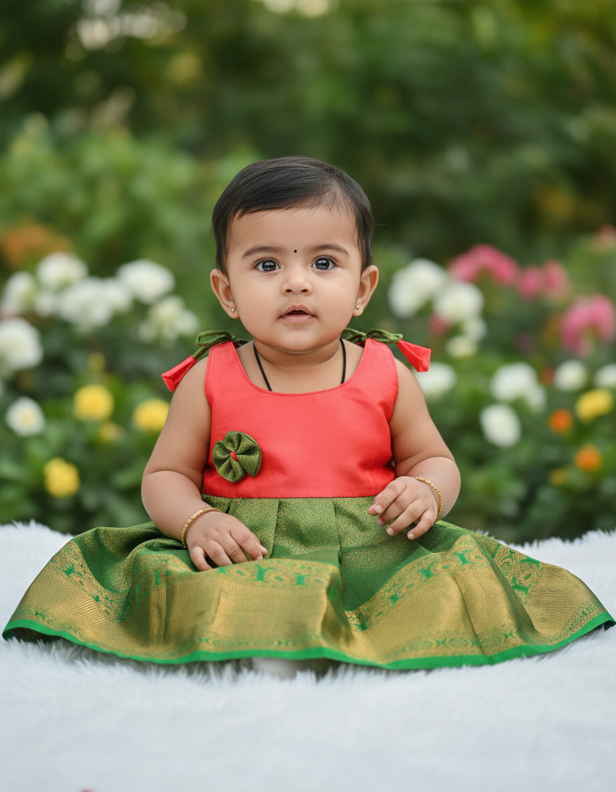Premium Pure Pattu Frocks | 7 Month To 12 Month Baby's | (Price: 350) | (Batch 4)