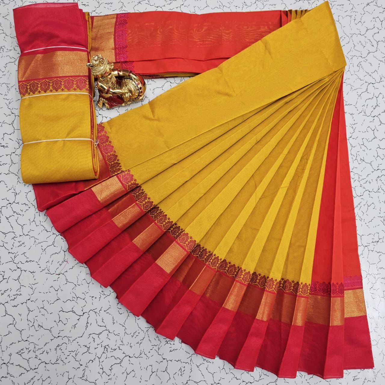 Silk Cotton South Indian Saree – Long Border | Sri Thulir Tex