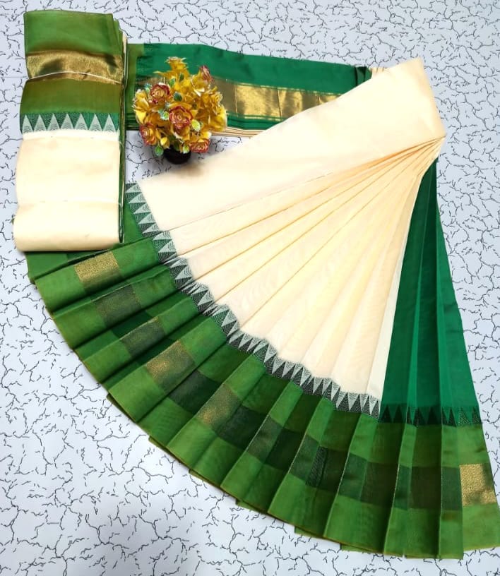 Silk Cotton South Indian Saree – Long Border | Sri Thulir Tex