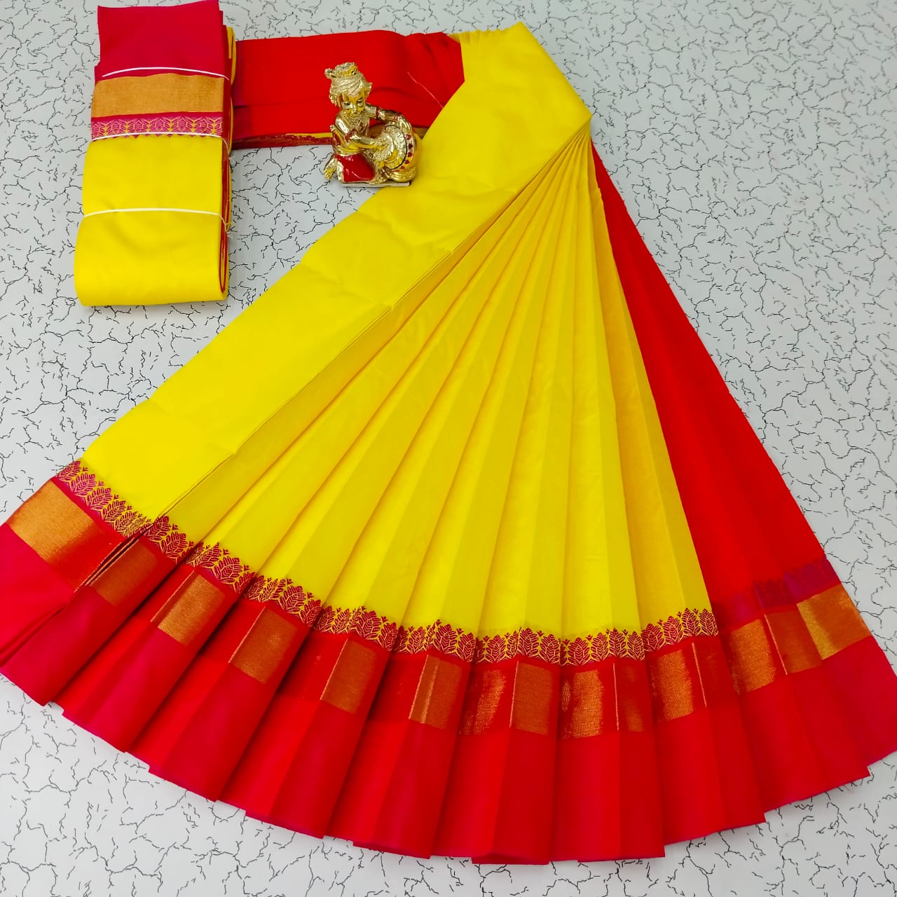 Silk Cotton South Indian Saree – Long Border | Sri Thulir Tex