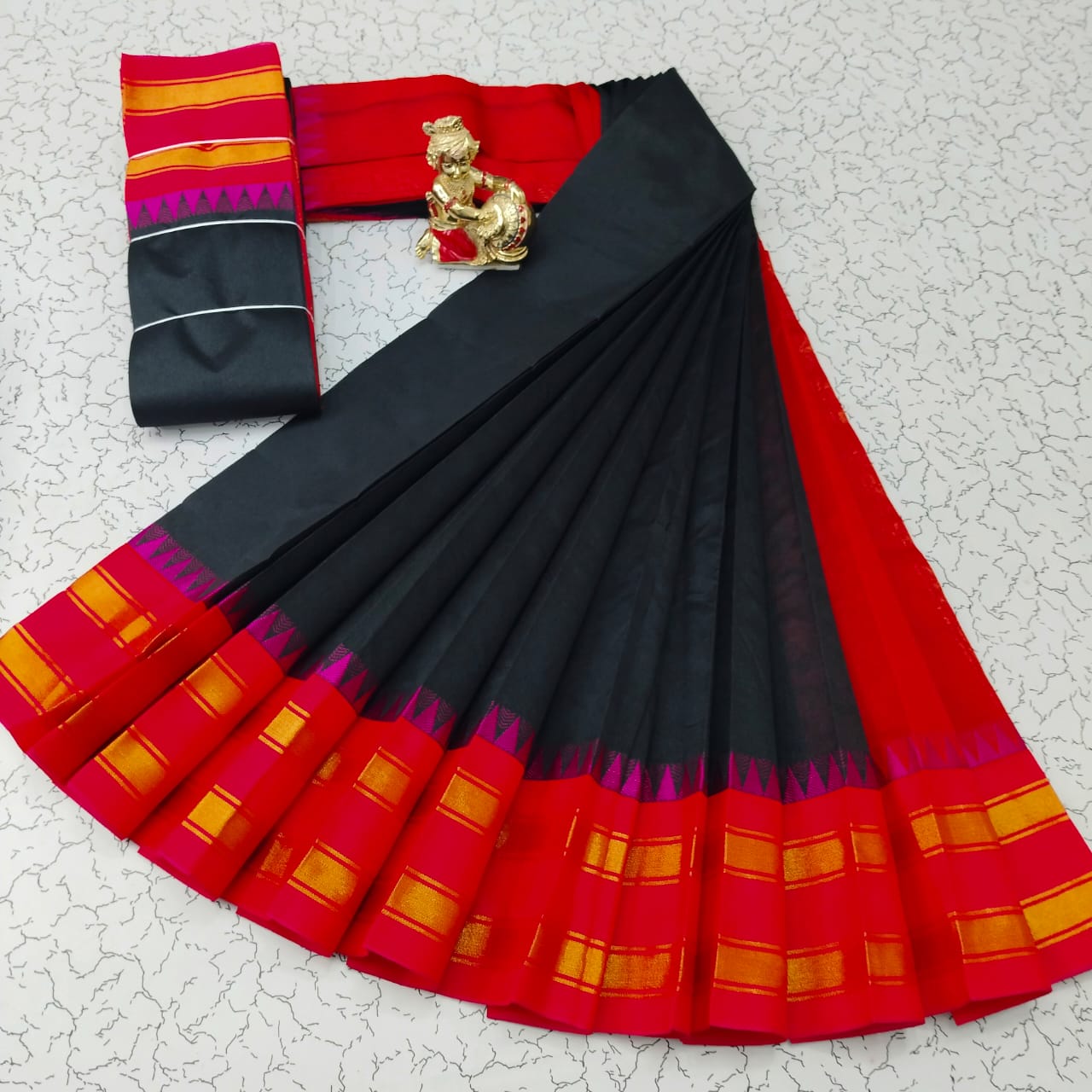 Silk Cotton South Indian Saree – Long Border | Sri Thulir Tex