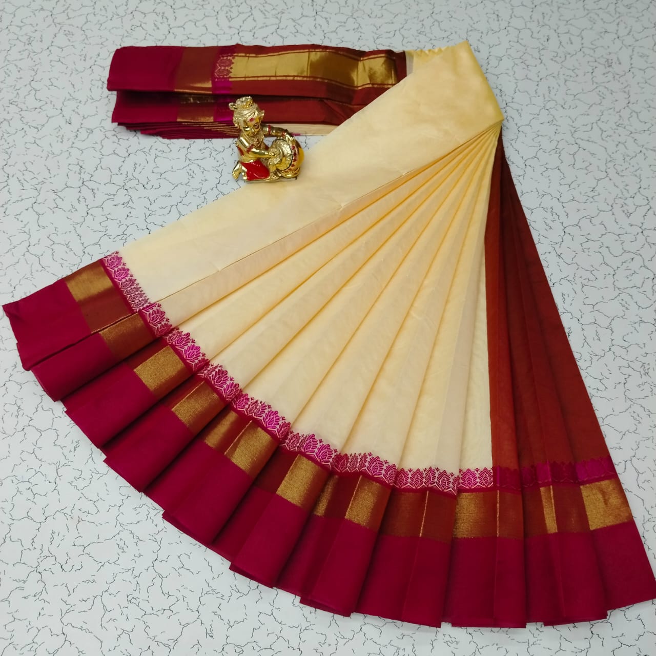 Silk Cotton South Indian Saree – Long Border | Sri Thulir Tex
