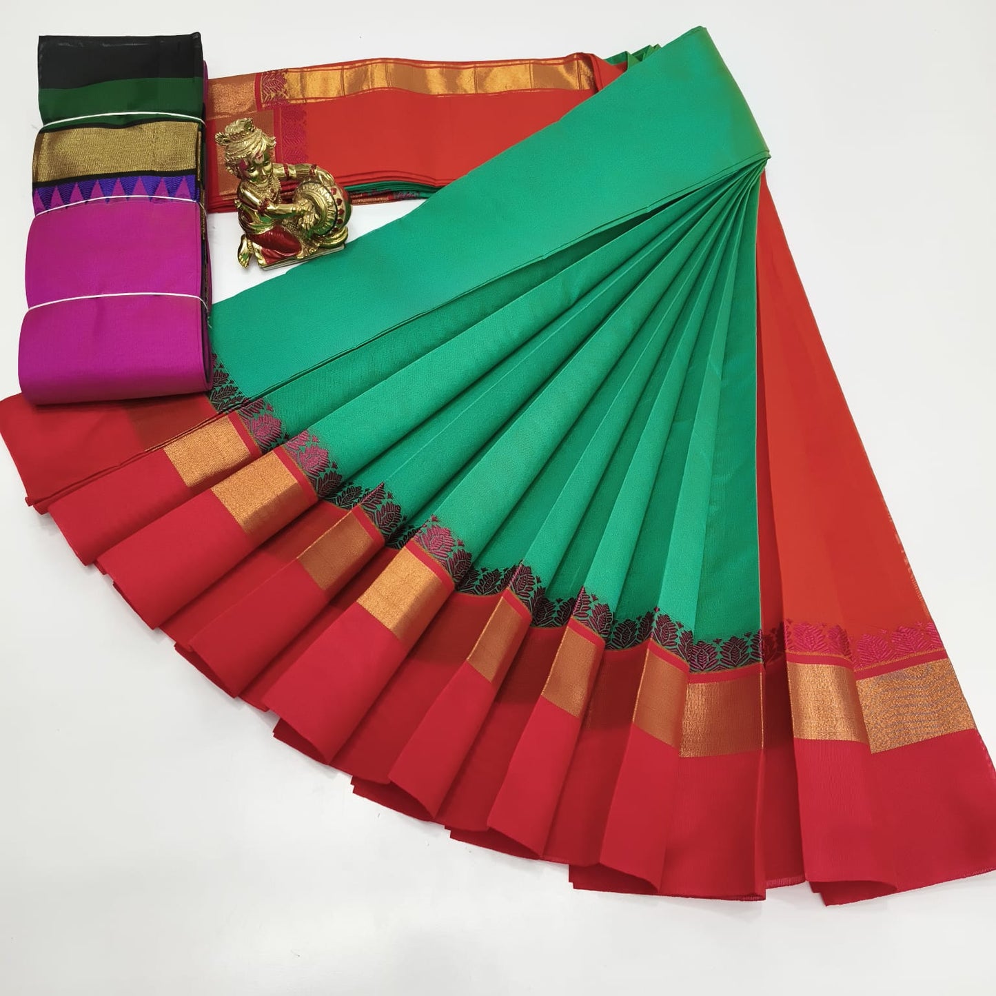 Silk Cotton South Indian Saree – Long Border | Sri Thulir Tex