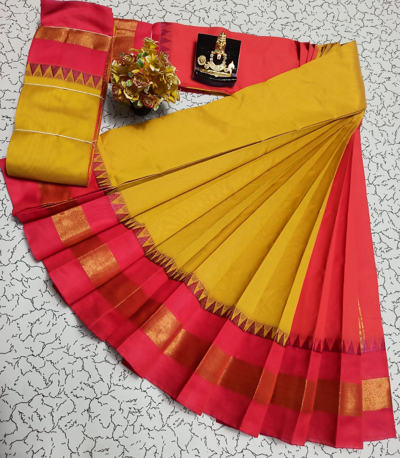 Silk Cotton South Indian Saree – Long Border | Sri Thulir Tex