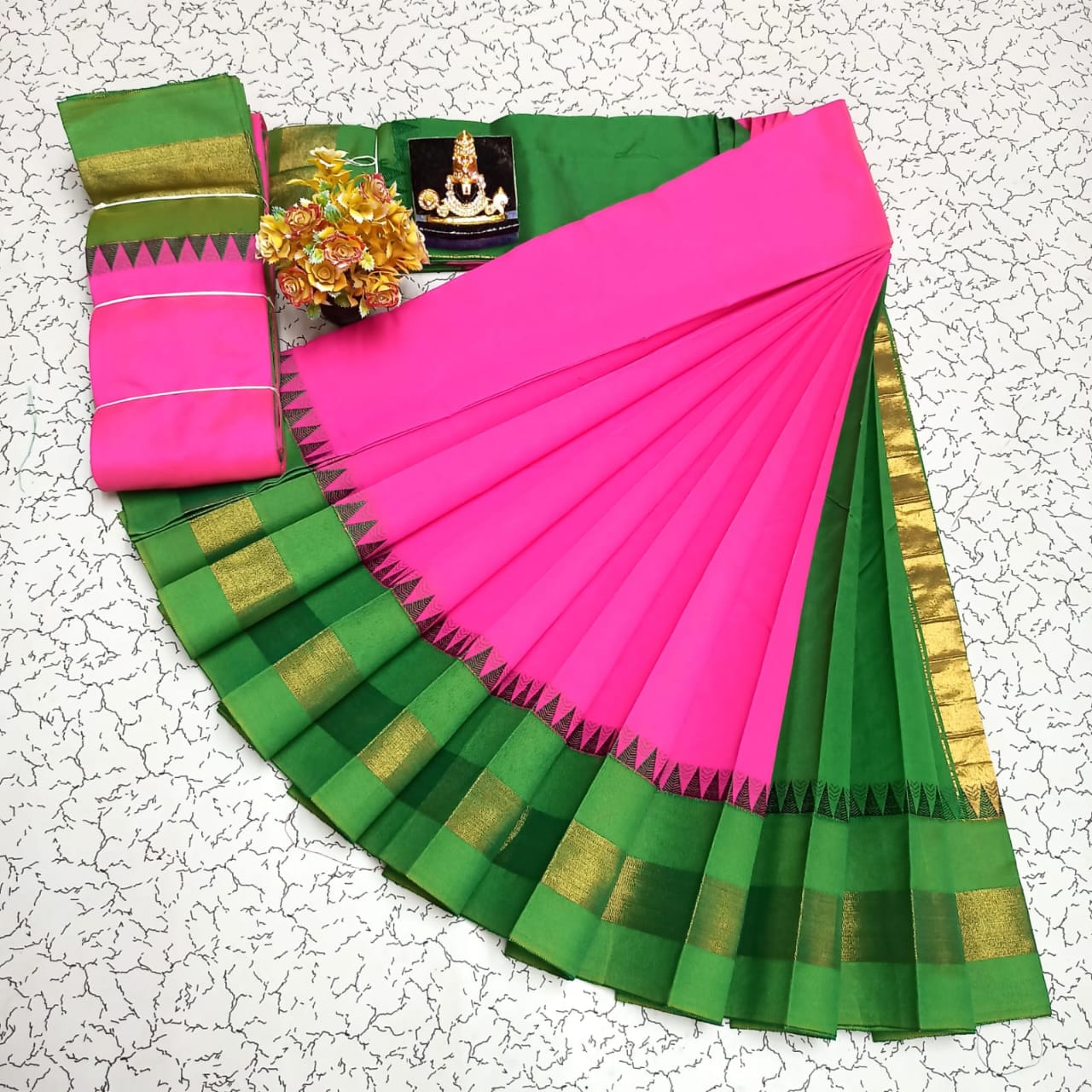 Silk Cotton South Indian Saree – Long Border | Sri Thulir Tex