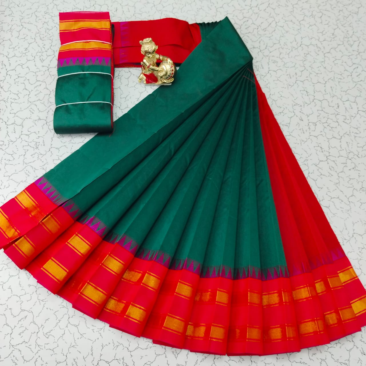 Silk Cotton South Indian Saree – Long Border | Sri Thulir Tex