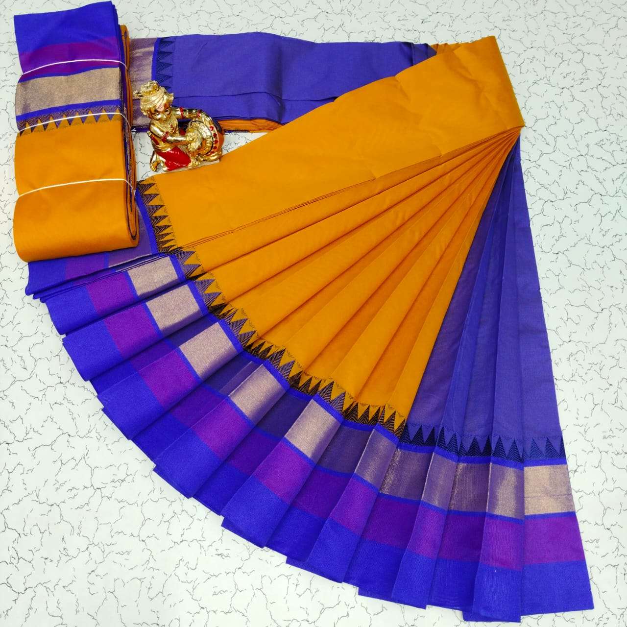 Silk Cotton South Indian Saree – Long Border | Sri Thulir Tex