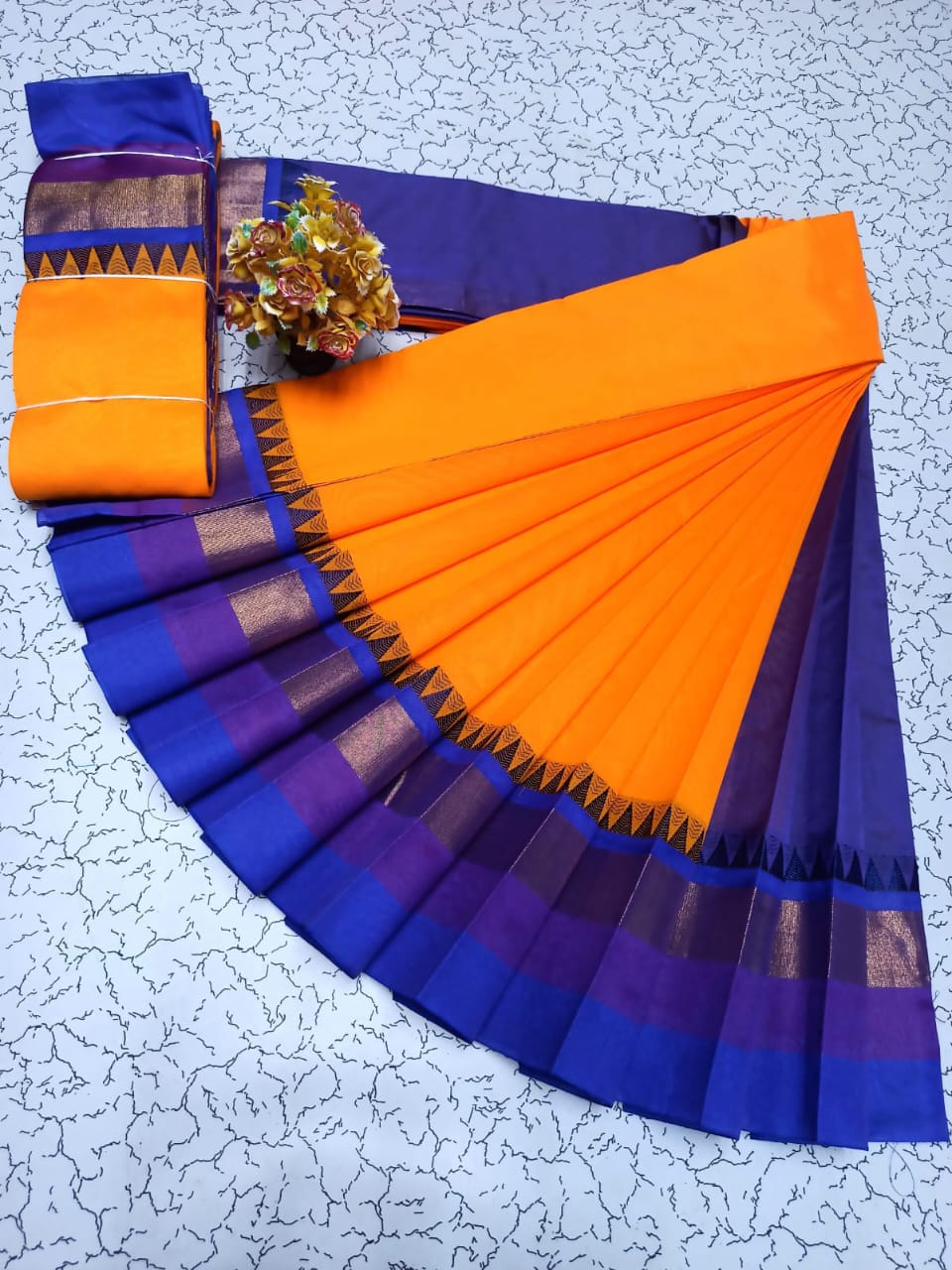 Silk Cotton South Indian Saree – Long Border | Sri Thulir Tex
