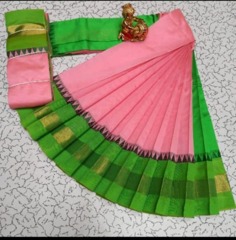 Silk Cotton South Indian Saree – Long Border | Sri Thulir Tex