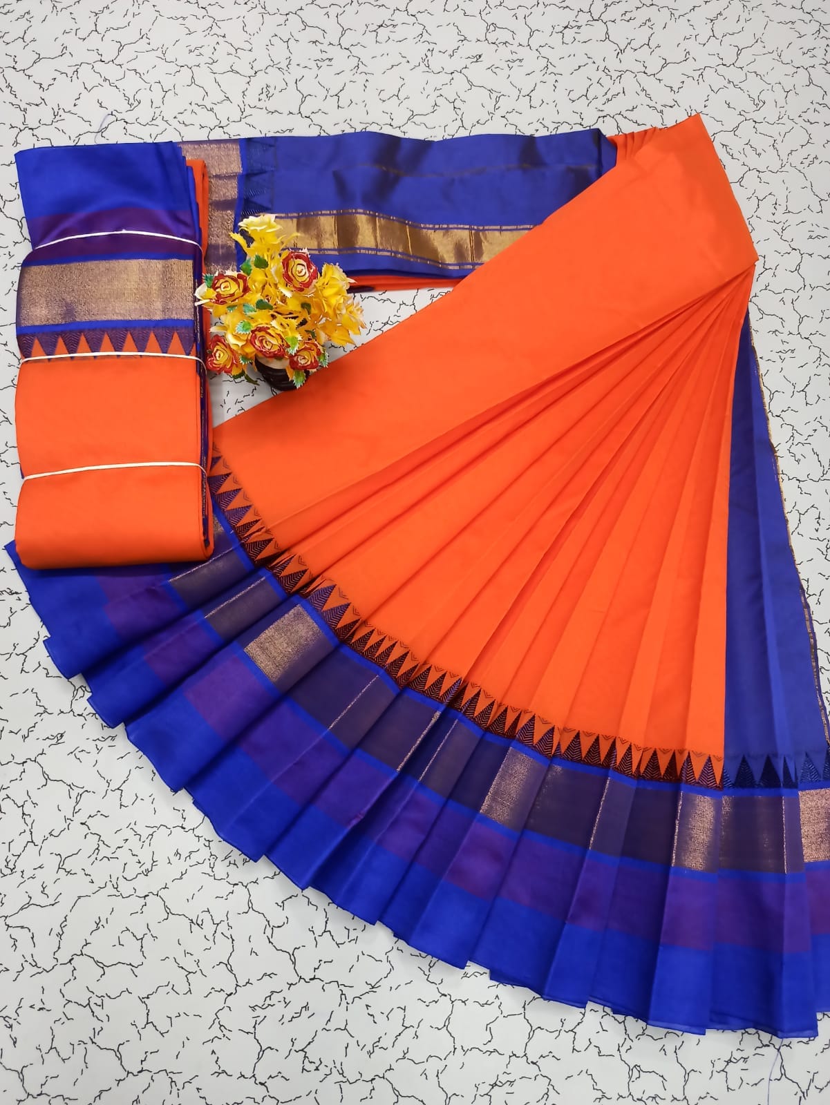 Silk Cotton South Indian Saree – Long Border | Sri Thulir Tex