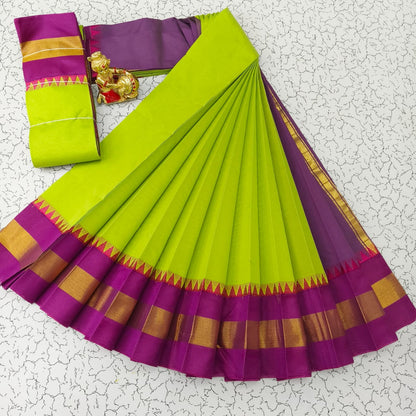 Silk Cotton South Indian Saree – Long Border | Sri Thulir Tex