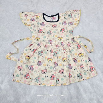 Softy Printed Baby Frock – Back Open Button Type | 6 Months to 6 Years | Sri Thulir Tex