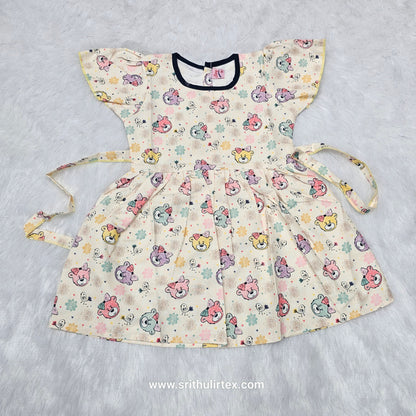 Softy Printed Baby Frock – Back Open Button Type | 6 Months to 6 Years | Sri Thulir Tex